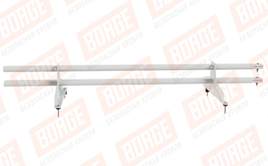 Снегозадержатель трубчатый Borge для кровли из металлочерепицы, профнастила, материалов на основе битума оцинкованный RAL 9003, 1,5 м