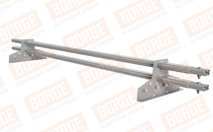 Снегозадержатель трубчатый Borge для фальцевой кровли оцинкованный RAL 9006, 1,5 м