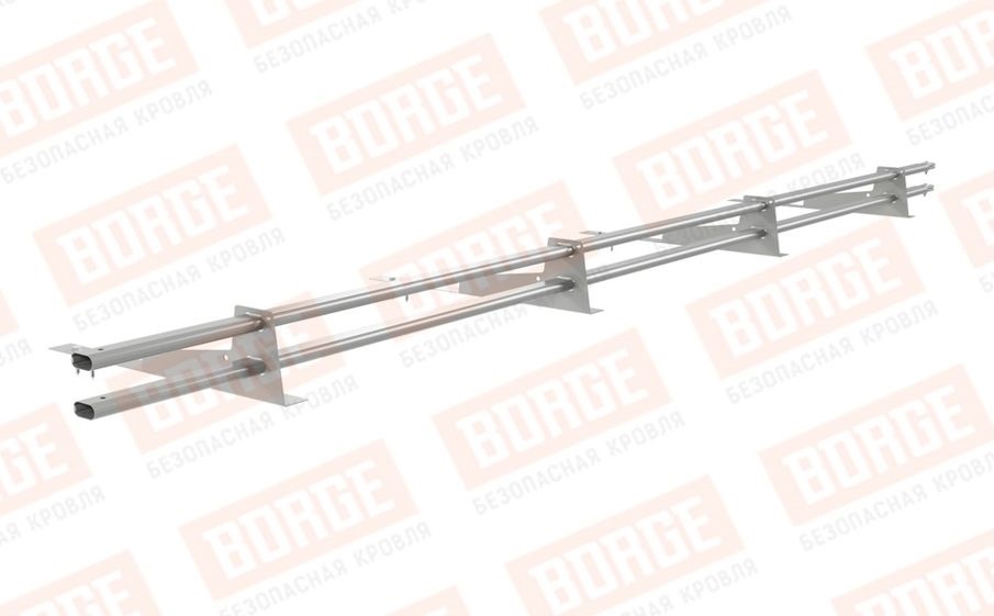 Снегозадержатель трубчатый Borge для гибкой черепицы оцинкованный RAL 9006, 3 м