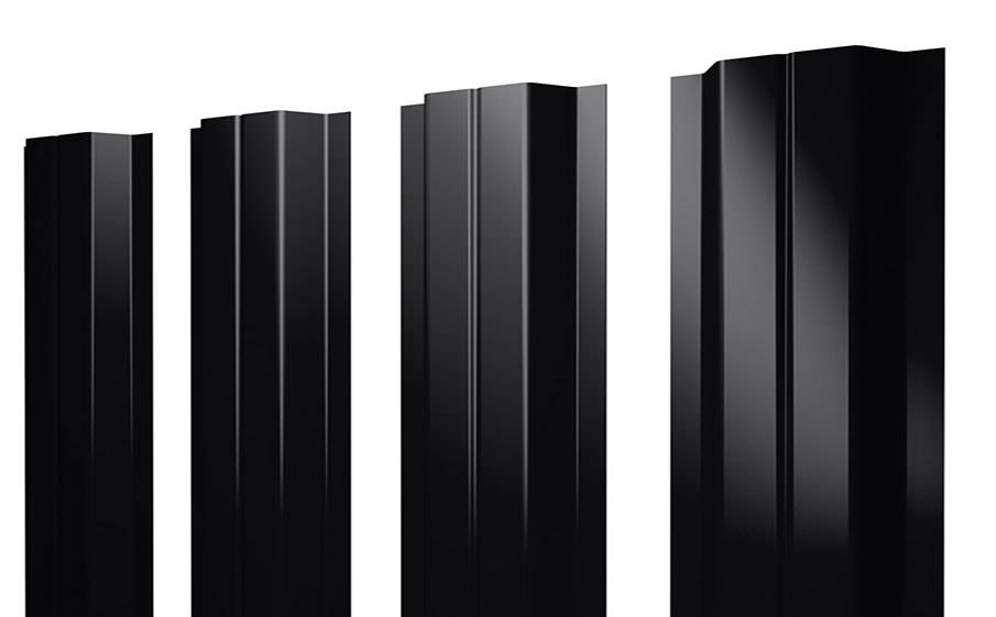 Штакетник П-образный А PE Matt Double  RAL 9005 черный