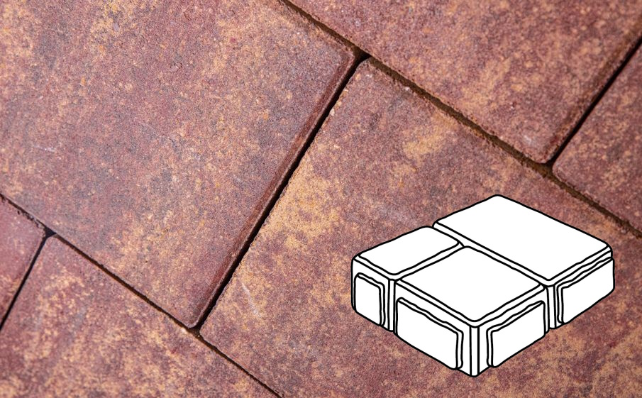 Плитка тротуарная Готика Natur, Старый Город Б.3.Фсм.6, Клинкер, комплект 3 шт, толщина 60 мм