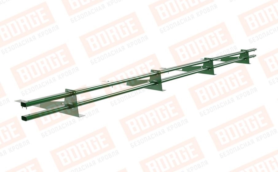 Снегозадержатель трубчатый Borge для гибкой черепицы оцинкованный RAL 6002, 3 м