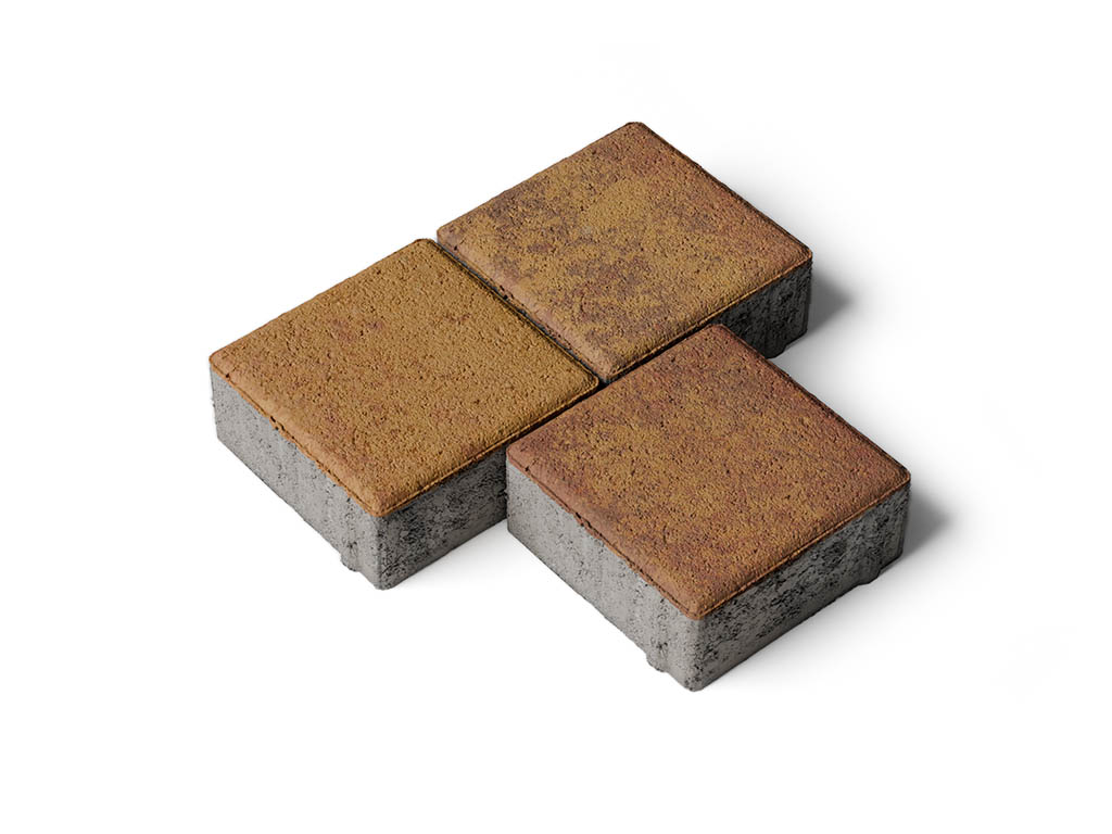 Плитка тротуарная Квадрат А.3.К.4 листопад гладкий осень, 100*100*40 мм