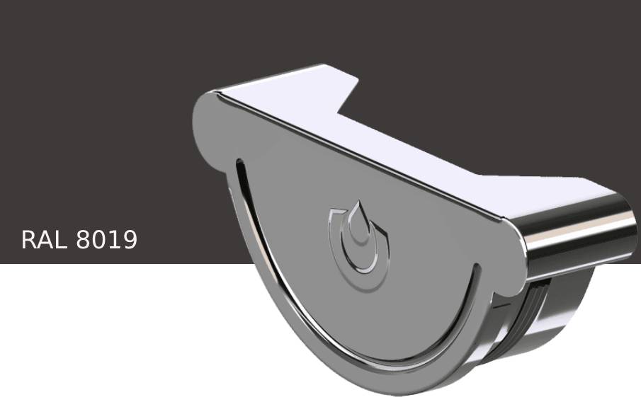 Заглушка желоба универсальная KROP STAL для системы D 150/100 мм, RAL 8019