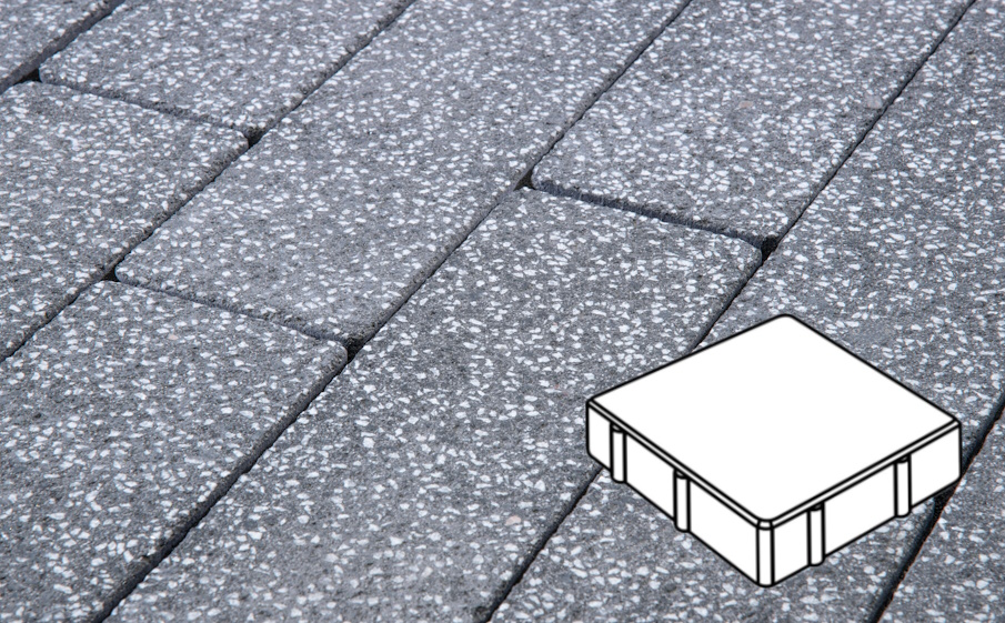 Плитка тротуарная Готика, City Granite FINERRO, Квадрат Б.1.К.6, Суховязкий, 150*150*60 мм