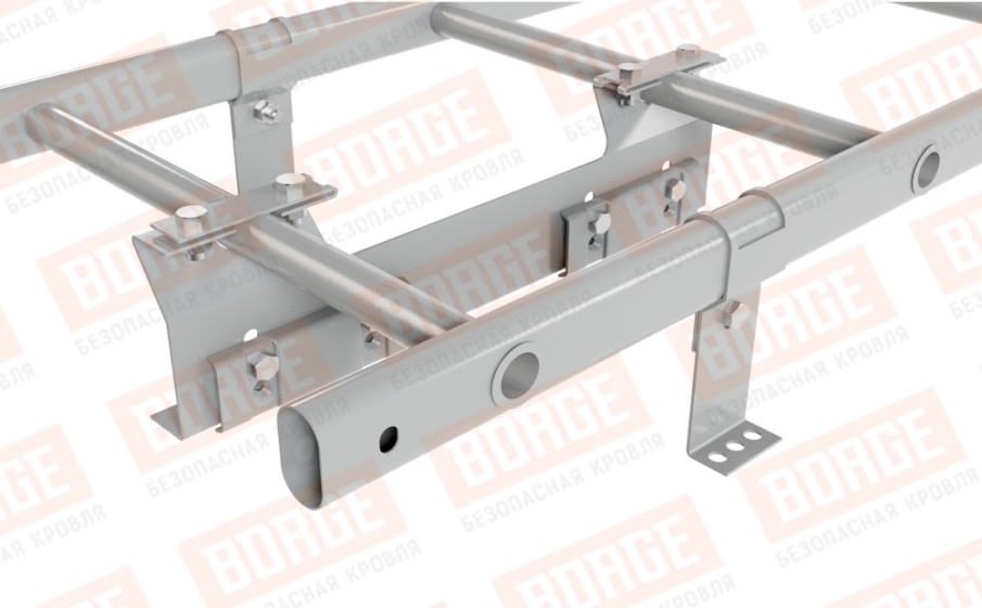 Лестница кровельная Borge для фальцевой кровли оцинкованная RAL 9006, 1,8 м