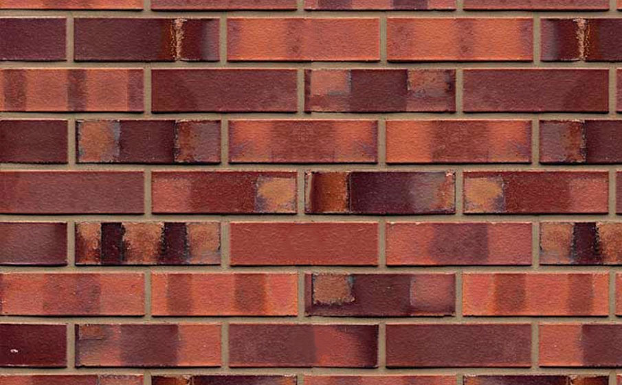 Кирпич клинкерный облицовочный 7-щелевой Muhr 04S Rotbraun-bunt Spezial гладкий, 250*120*65 мм