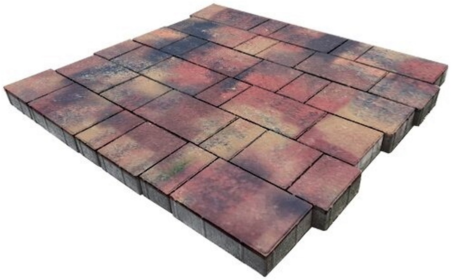 Плитка тротуарная SteinRus Бельпассо А.23(М).Псм.4, гладкая, ColorMix Оригон, толщина 40 мм