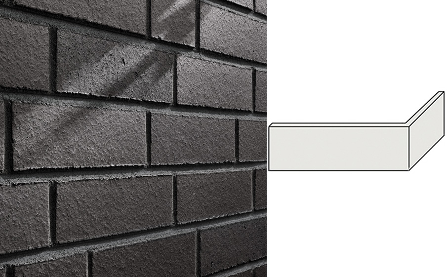 Клинкерная плитка угловая Stroeher Farbklang, 2182 anthracite, 240*71*14 мм