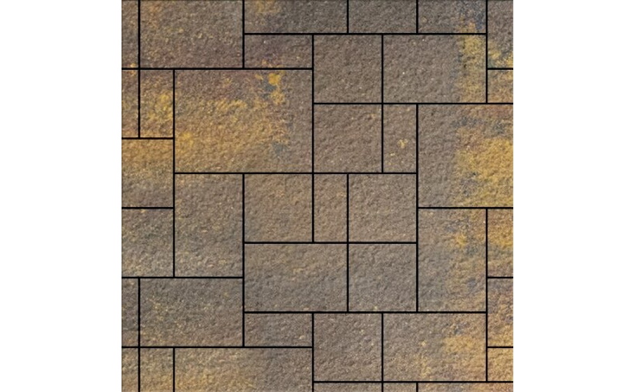 Плитка тротуарная SteinRus Инсбрук Альпен Б.7.Псм.6, Old-age, ColorMix Тоскана, толщина 60 мм