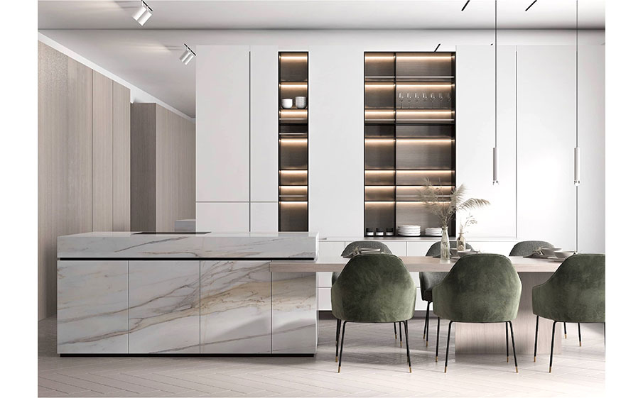 HPL-панель PoliLam Patterns Alessia Marble TX, 3050*1220*8 мм