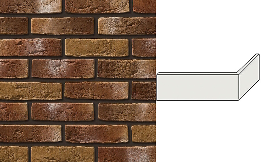 Декоративный кирпич Leonardo Stone угловой элемент Дижон 220/110*70*14 мм 778