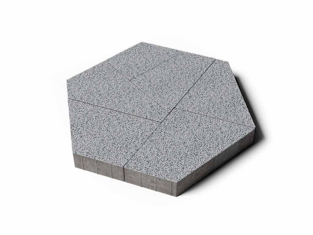 Плитка тротуарная Оригами Б.4.Фсм.8 стоунмикс белый с черным, комплект 6 шт, толщина 80 мм