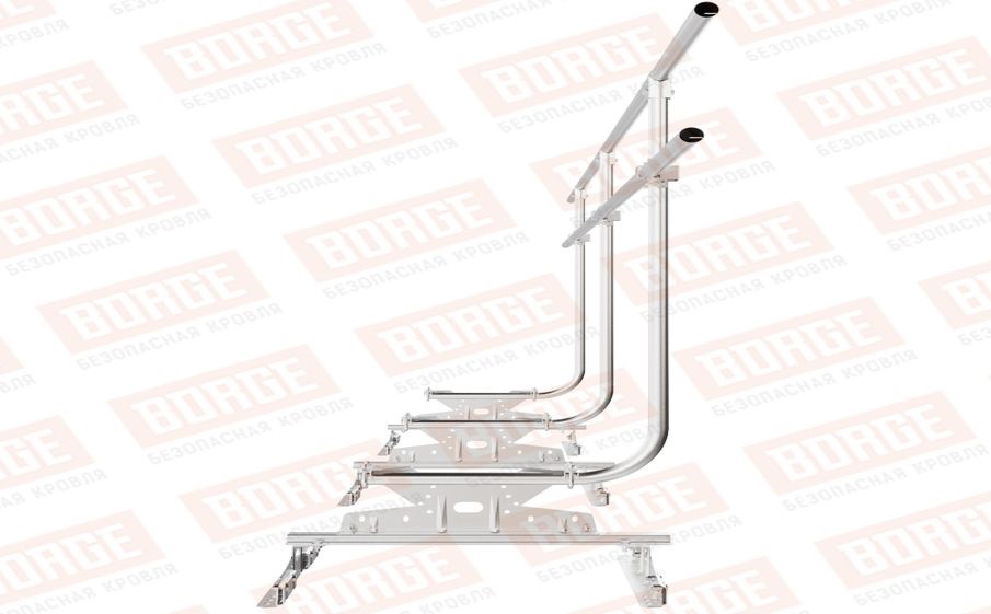 Кровельное ограждение Borge для монтажа параллельно фальцу оцинкованное, 300*90 см