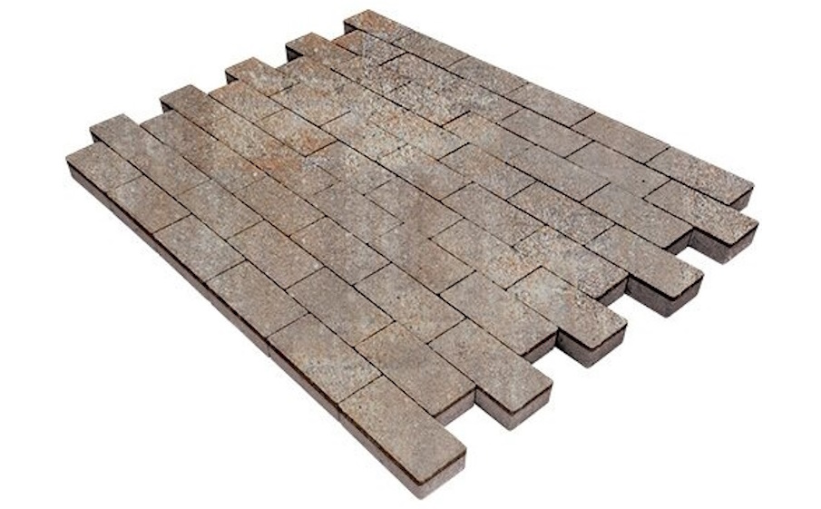 Плитка тротуарная SteinRus Прямоугольник А.6.П.4, Native, ColorMix Берилл, 200*100*40 мм