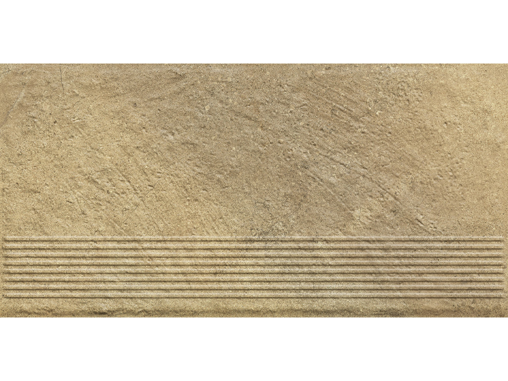 Клинкерная ступень с насечками Paradyz Eremite, Beige, 600*300*8,5 мм