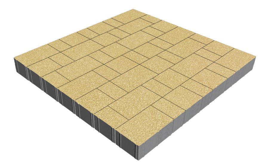 Плитка тротуарная SteinRus Новый город Рид В.8.Псм.8, Antico, песочный, толщина 80 мм