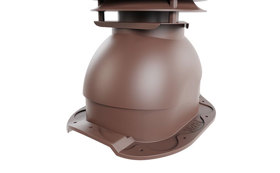 Выход вентиляции канализации Viotto для металлочерепицы Адаманте d=110 мм утепленный, RAL 8017 коричневый