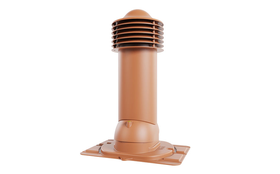 Труба вентиляционная Viotto с универсальным проходным элементом d=150 мм утепленная, RAL 8004 терракотовый