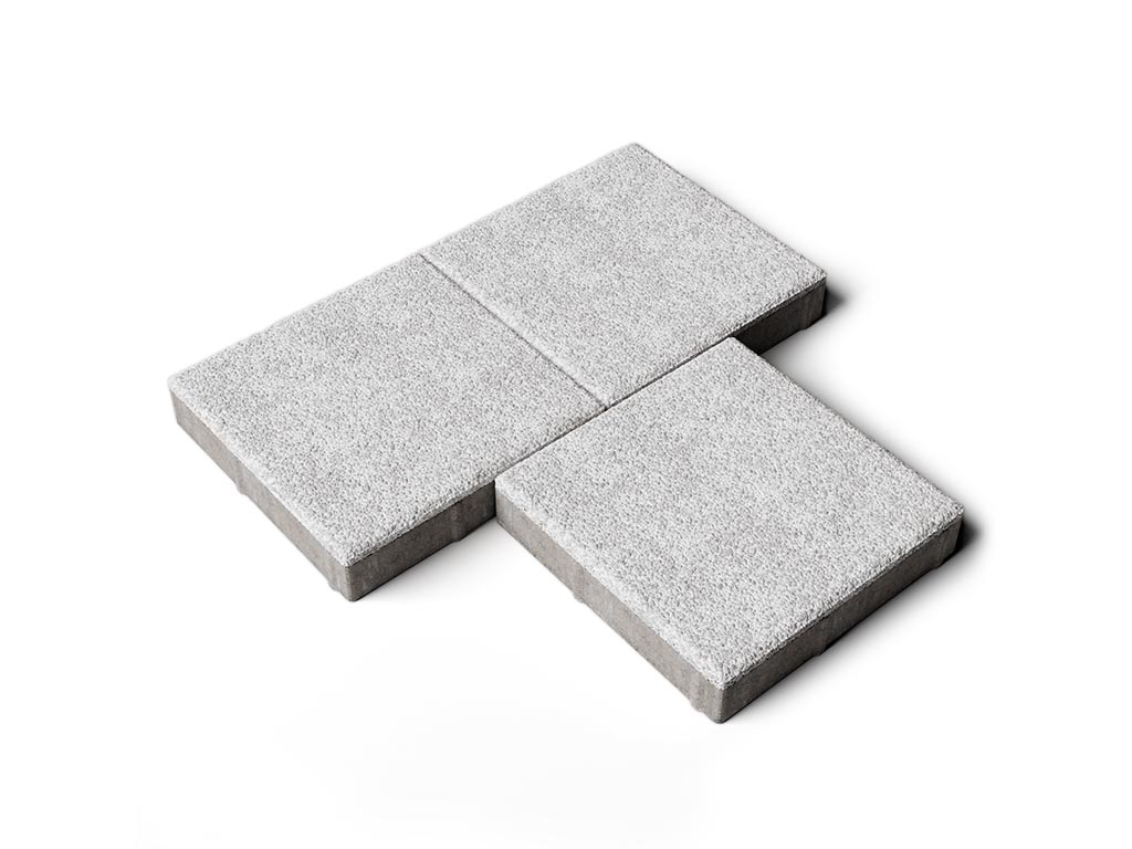 Плитка тротуарная Квадрат А.2.К.4, стоунмикс белый, 200*200*40 мм