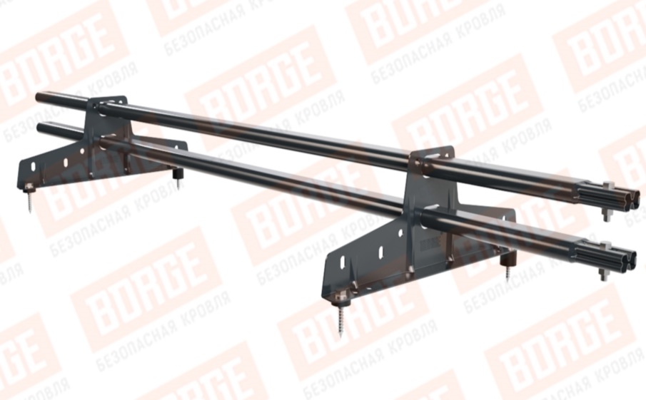 Снегозадержатель трубчатый Borge для кровли из металлочерепицы, профнастила, материалов на основе битума оцинкованный RAL 7016, 1,5 м