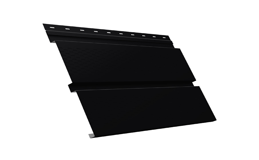 Софит металлический Grand Line Квадро брус с полной перфорацией, сталь 0,45 мм Drap, RAL 9005 черный