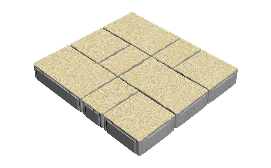 Плитка тротуарная SteinRus Старый город Берн Б.7.Фсм.6, Old-age, слоновая кость, толщина 60 мм