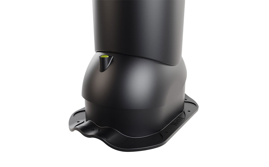 Труба вентиляционная Viotto для металлочерепицы Finnera d=150 мм утепленная, RAL 9005 черный