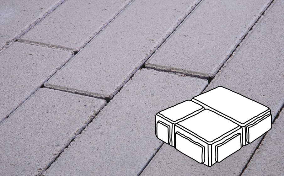 Плитка тротуарная Готика Profi, Старый Город Б.3.Фсм.6, белый, частичный прокрас, б/ц, толщина 60 мм, комплект 3 шт