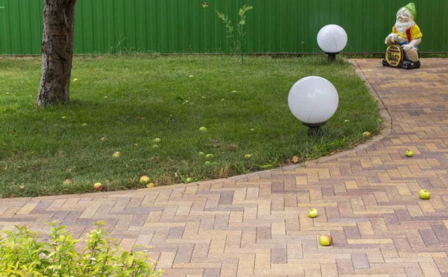 Плитка тротуарная Паркет Б.9.Псм.8 листопад гранит осень, комплект 4 шт, толщина 80 мм