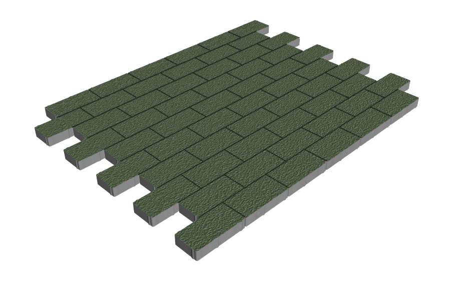 Плитка тротуарная SteinRus Прямоугольник А.6.П.4 Native, оливковый, 200*100*40 мм