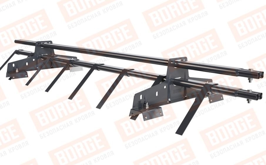 Снегозадержатель трубчатый Borge для профнастила H-60, H-75 оцинкованный RAL 7024, 1,5 м