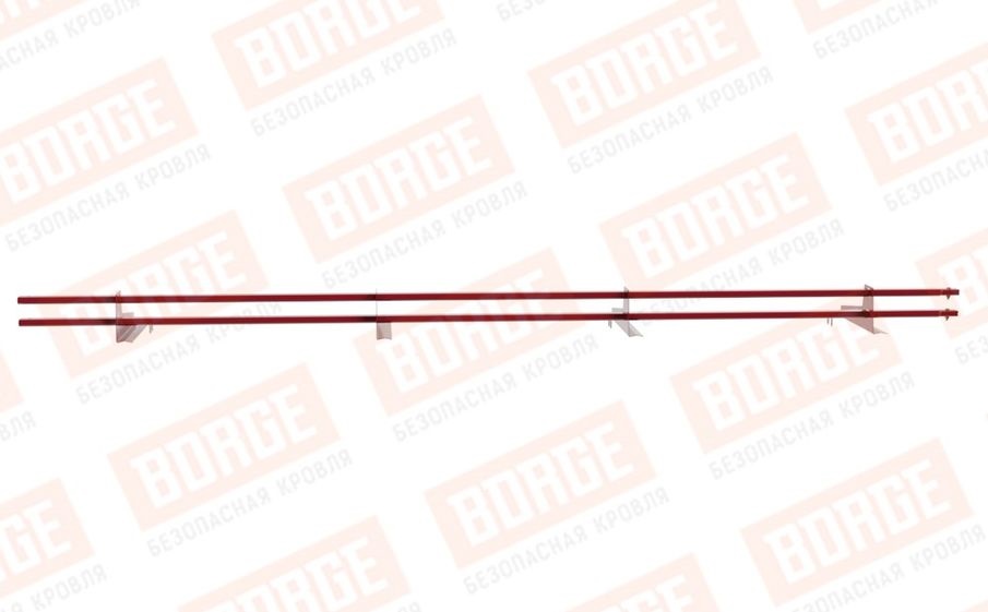 Снегозадержатель трубчатый Borge для черепичной кровли оцинкованный RAL 3003, 3 м