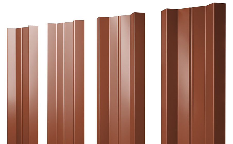 Штакетник М-образный А Satin Matt RAL 8004 терракота