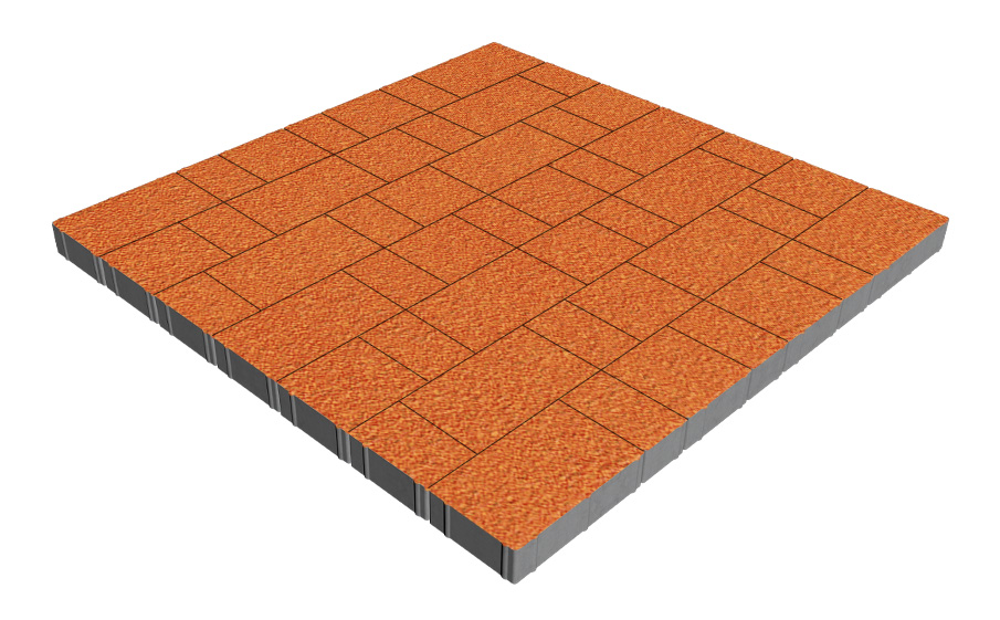 Плитка тротуарная SteinRus Новый город Лион Б.9.Псм.6, Old-age, оранжевый, толщина 60 мм