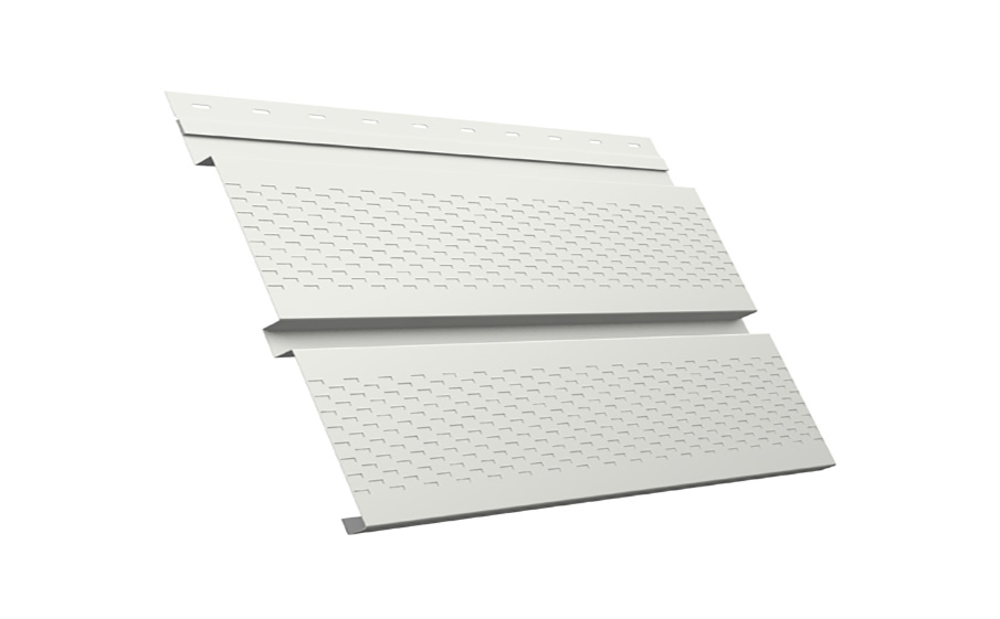 Софит металлический Grand Line Квадро брус с полной перфорацией, сталь 0,45 мм PE, RAL 9003 сигнальный белый