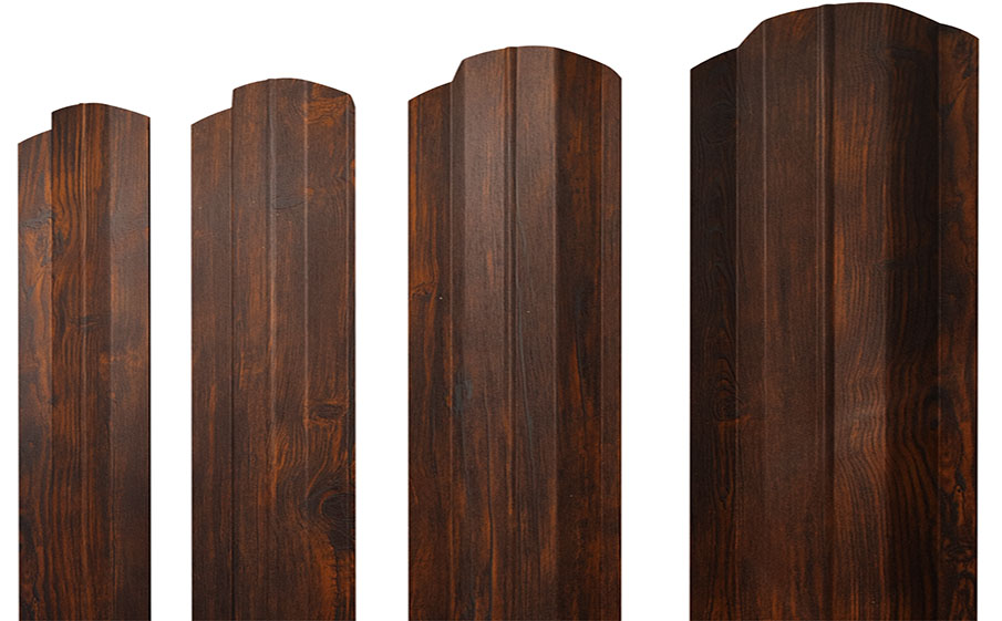 Штакетник М-образный B фигурный 0,45 Print Elite Chestnut Wood TwinColor