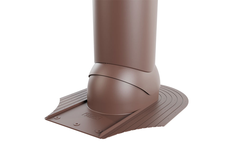 Труба вентиляционная Viotto для мягкой кровли при монтаже d=125 мм неутепленная, RAL 8017 коричневый