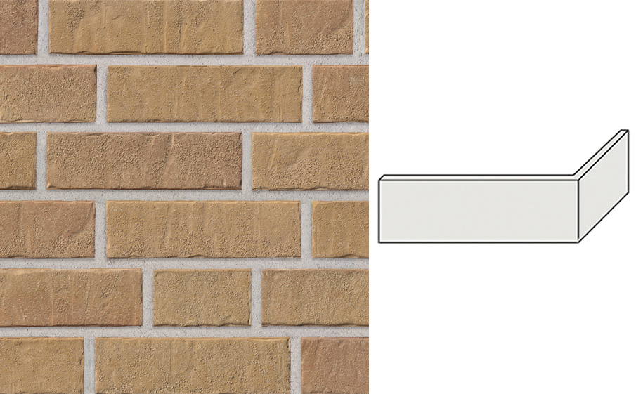 Клинкерная плитка угловая Stroeher Zeitlos, 355 sandschmelz, 240*115*52*14 мм