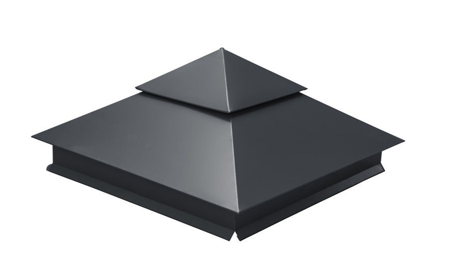 Колпак на столб Двойной Grand Line, 0,5 Satin, RAL 7024, 390*390 мм