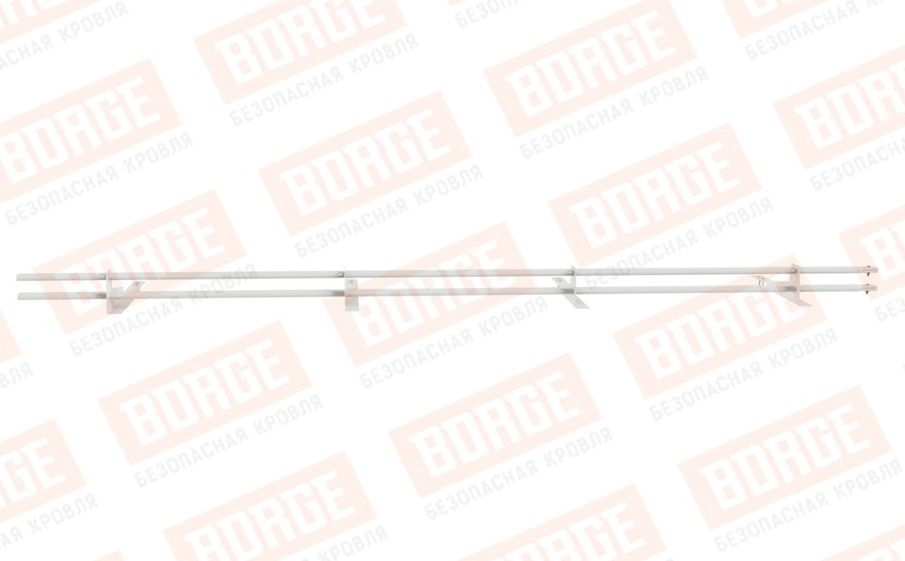 Снегозадержатель трубчатый Borge для кровли из композитной черепицы оцинкованный RAL 9003, 3 м