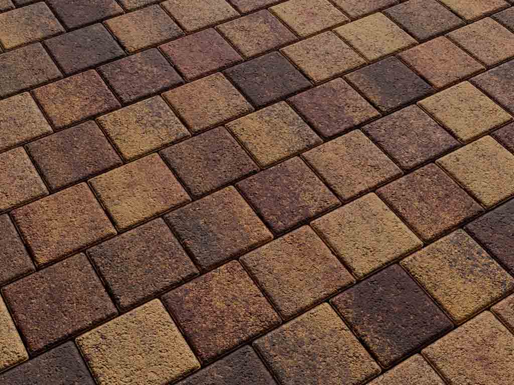 Плитка тротуарная Квадрат А.3.К.4 листопад гранит осень, 100*100*40 мм