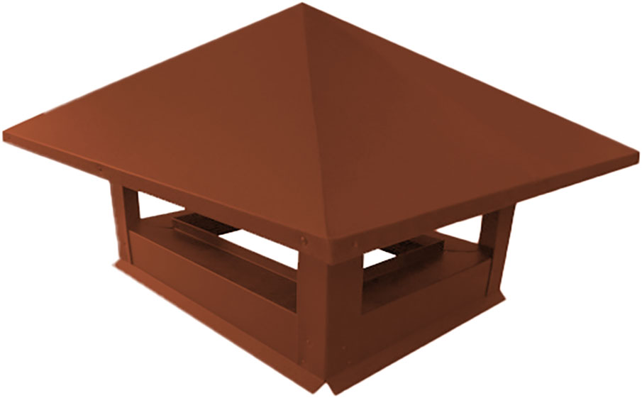 Дымник на трубу Grand Line 520*390 мм 0,5 Satin с пленкой RAL 8004 терракота