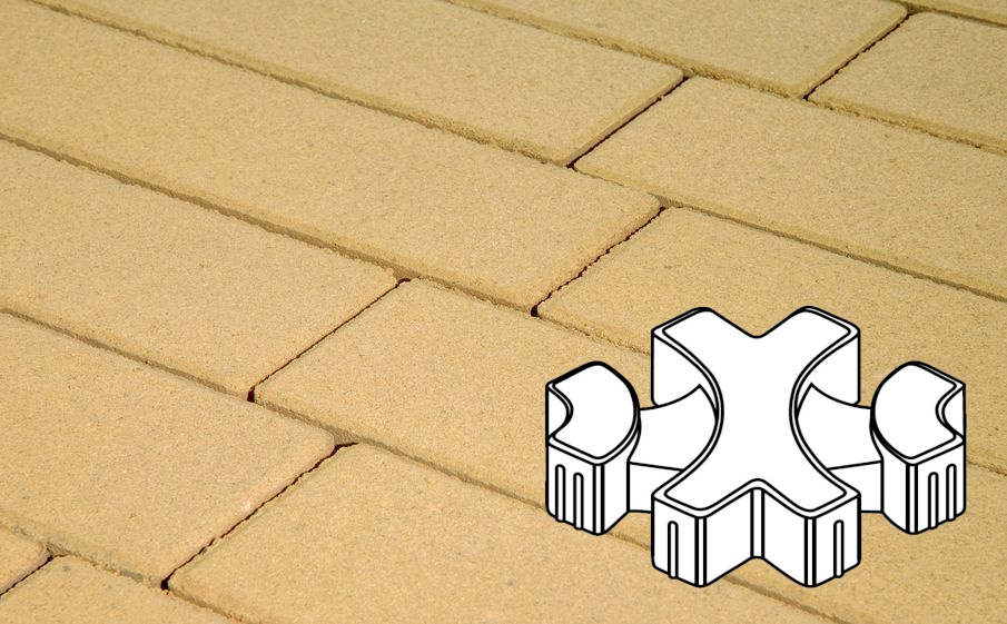 Плитка тротуарная Готика Profi, Эко-фантазия Б.3.ГР.8, желтый, частичный прокрас, б/ц, 300*300*80 мм