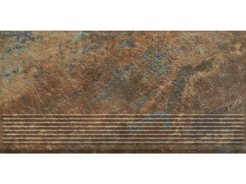 Клинкерная ступень с насечками Paradyz Ardis, Rust, 600*300*8,5 мм