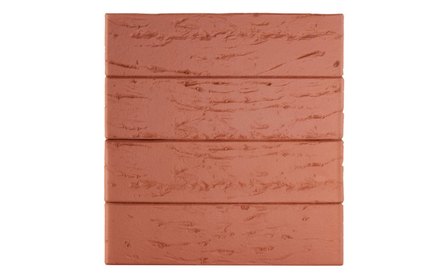 Кирпич облицовочный полнотелый ЛСР, красный флэш, рустик, 250*120*65 мм