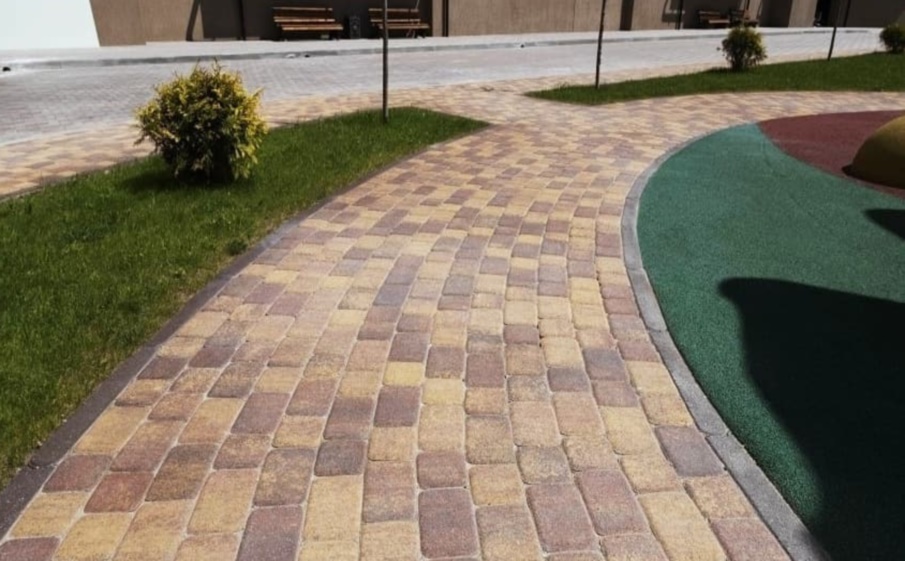 Плитка тротуарная Классико А.1.КО.4 листопад гранит арабская ночь, комплект 2 шт, толщина 40 мм