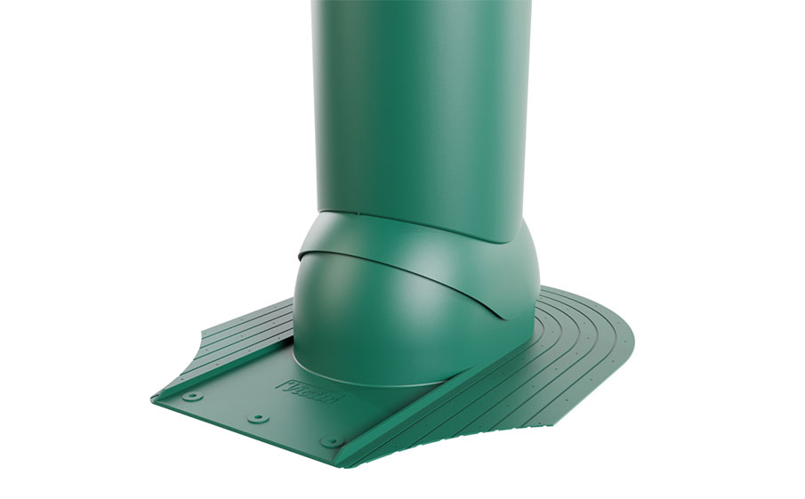 Труба вентиляционная Viotto для мягкой кровли при монтаже d=125 мм утепленная, RAL 6005 зеленый
