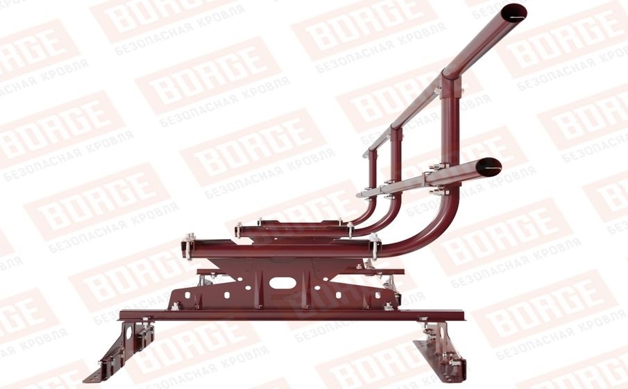 Кровельное ограждение Borge для монтажа параллельно фальцу оцинкованное RAL 3005, 300*60 см