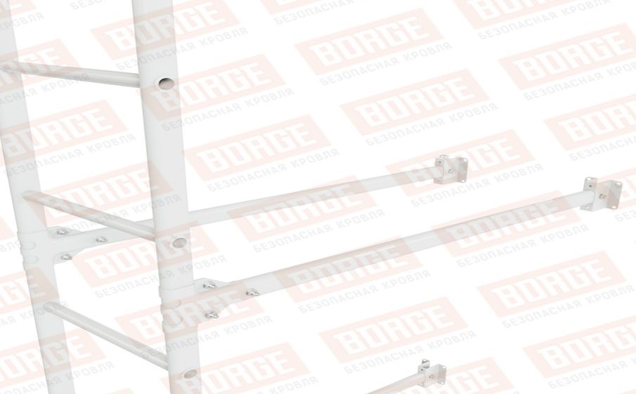 Лестница фасадная Borge (нижняя секция) оцинкованная RAL 9003, 2,7 м